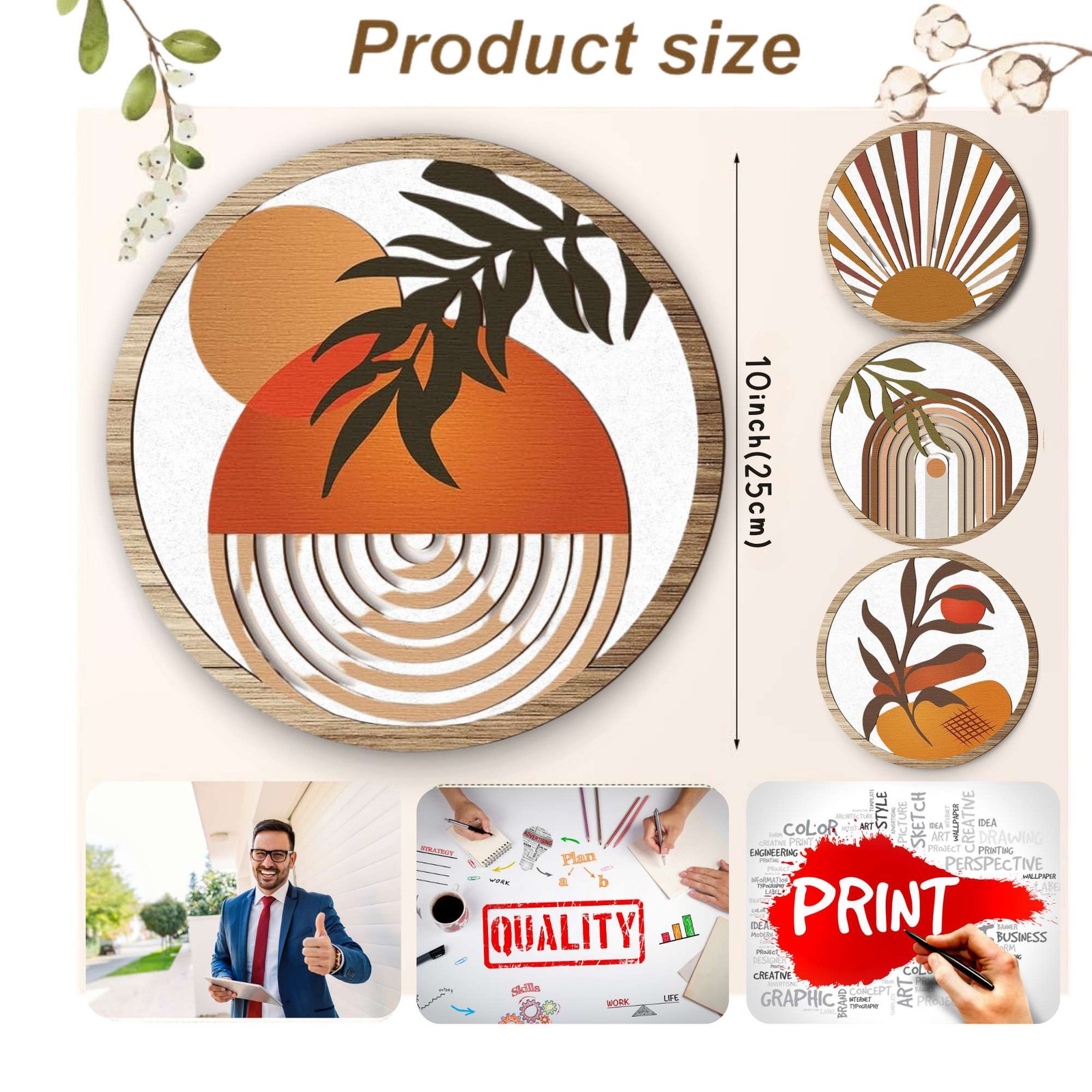 5 PCS Circle Wall Painting - Image 4